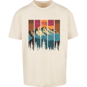 F4NT4STIC Shirt 'Berg Sonnenuntergang Retro'  sand / gemengde kleuren