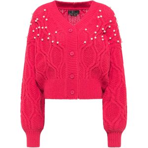 faina Gebreid vest  grenadine / parelwit