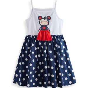 Denokids Jurk  nude / navy / rood / wit