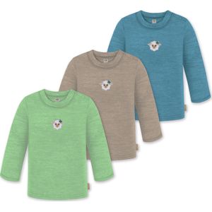 normani Shirt 'Taupo'  donkerbeige / cyaan blauw / lichtgroen / wit