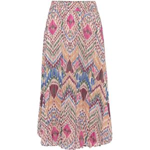 Multicolour - Plooirok - Lichte Chiffonstof - Aloverprint