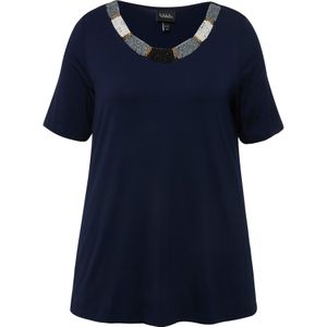 Ulla Popken Shirt  marine / lichtbruin / grijs / wit