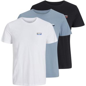 JACK & JONES Shirt  blauw / zwart / wit