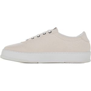 Algori San Pietro - Hoge Sneakers - Gestreept Linnen - Witte Rubberen Zool