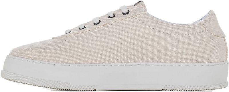 Algori San Pietro - Hoge Sneakers - Gestreept Linnen - Witte Rubberen Zool