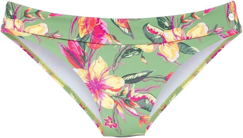 Look - Gedessineerd Bikinibroekje - Salie/Pink - Klassieke Taillehoogte