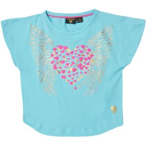 KOROSHI Shirt  turquoise / goud / pink / wit