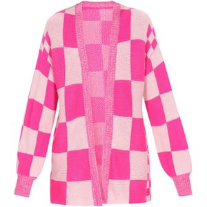 swirly Gebreid vest  pink / pastelroze