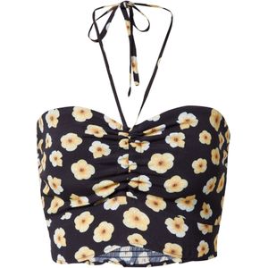 ABOUT YOU Top 'Celia'  lichtgeel / zwart / wit