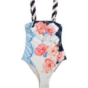 Next Badpak  blauw / rosa / zwart / wit