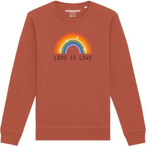 Watapparel Sweatshirt ' Love is Love '  lichtbruin / gemengde kleuren