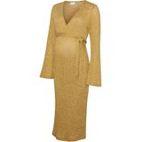 Mlzenia - Zwangerschapsjurk - V-Hals - Midi-lengte - Lange Mouwen - Inclusief Riem