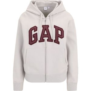 Gap Petite Sweatvest 'HERITAGE'  lichtgrijs / donkerrood