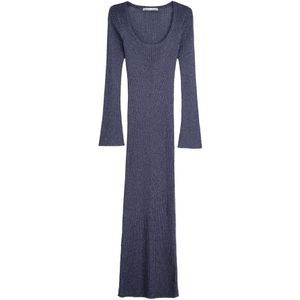 Bershka Gebreide jurk  blauw