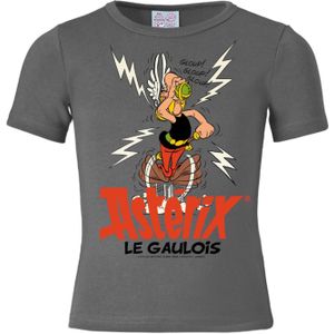 LOGOSHIRT Shirt  grijs / donkergrijs / rood