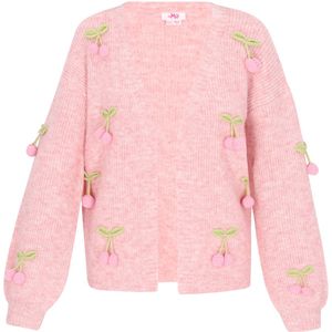 MYMO Gebreid vest  lichtgroen / rosa