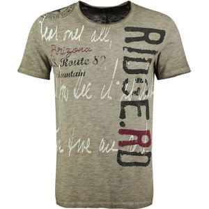 Key Largo Shirt 'Ridge'  kaki / wijnrood / zwart / wit