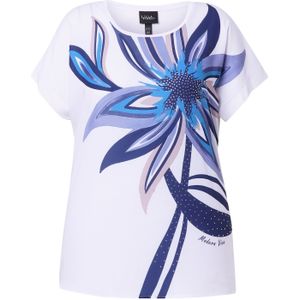 Ulla Popken Shirt  azuur / donkerblauw / wit