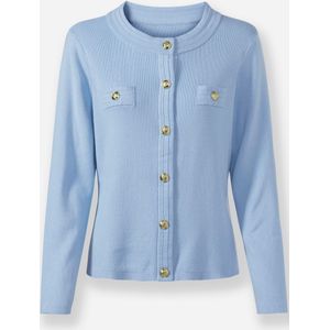 Cardigan - Ijsblauw - 100% Katoen - Lange Mouwen