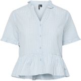 Pcalma - V-neck Top - Blouse - Katoen - Halflange Mouwen - Regular Fit