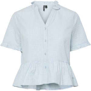 Pcalma - V-neck Top - Blouse - Katoen - Halflange Mouwen - Regular Fit