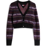 Tommy Jeans - Gebreid Vest - Lila - Knoopsluiting - V-hals