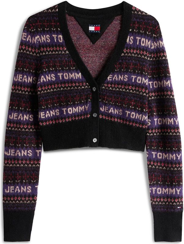 Tommy Jeans - Gebreid Vest - Lila - Knoopsluiting - V-hals