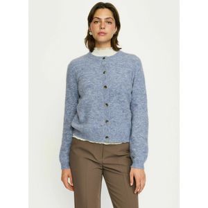 Soft Rebels Gebreid vest ' SRAllison '  blauw gemêleerd