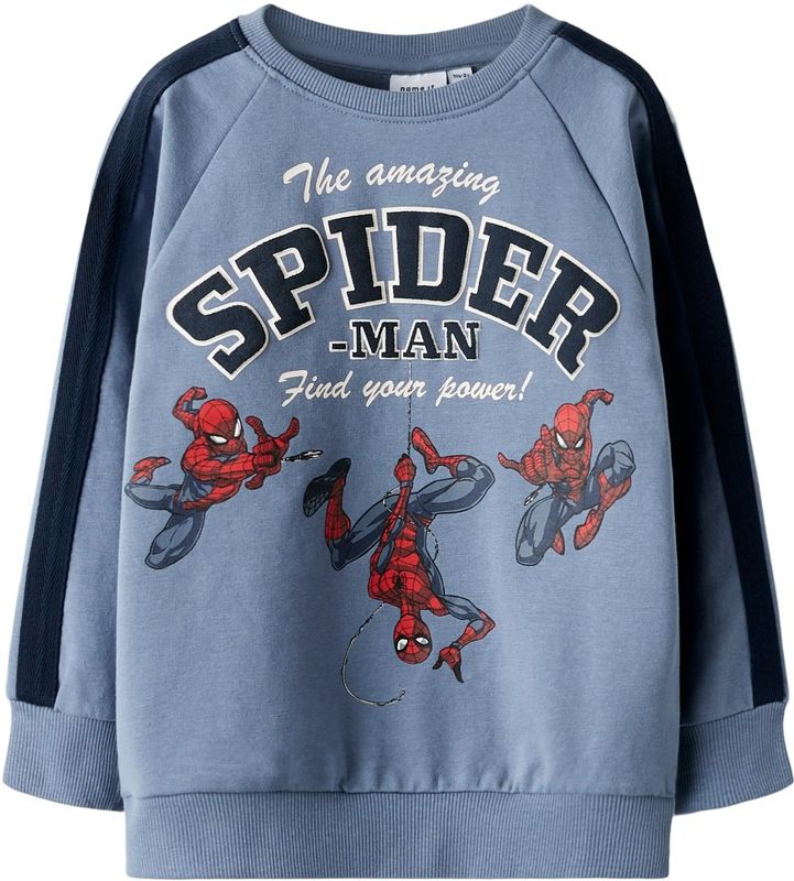 NAME IT - NMMOBERT SPIDER - Sweatshirt - Marine - Duifblauw - Rood - Wit