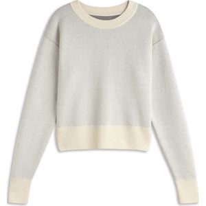 Thinking MU Trui 'Flower Rope'  pastelblauw / zwart / offwhite