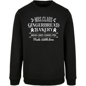 F4NT4STIC Sweatshirt 'Santas Gingerbread Bakery Retro Christmas'  zwart / wit