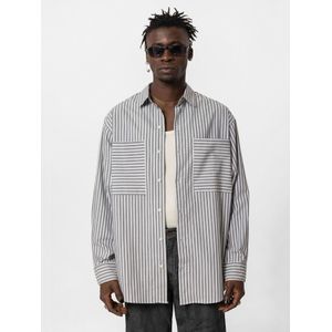 VAMOS CLO Overhemd 'Everett'  grijs / wit