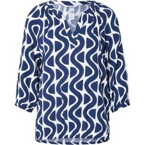 ZABAIONE Blouse 'Co44rnelia'  donkerblauw / wit