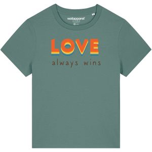 Watapparel Shirt ' Love always wins'  groen / gemengde kleuren