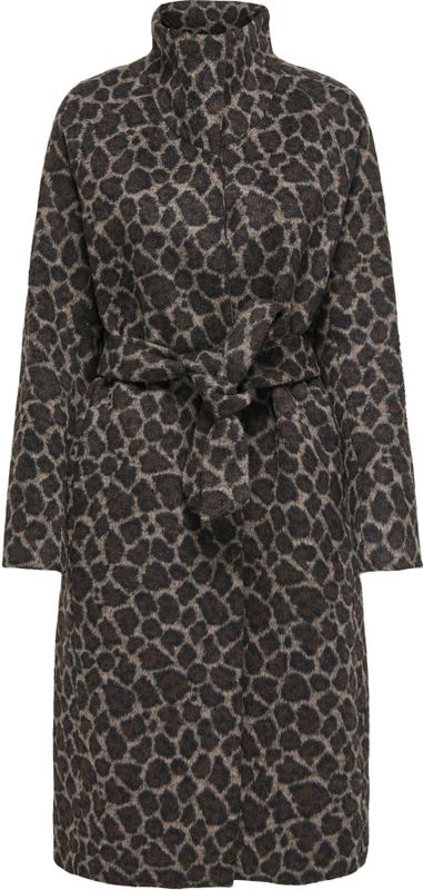 ONLY - Tussenmantel - Bruin - Klassieke Mantel - Dierenprint