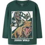 NAME IT Shirt 'NMMollo Jurassic'  camel / spar / kersrood / wit