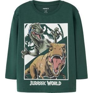 NAME IT Shirt 'NMMollo Jurassic'  camel / spar / kersrood / wit
