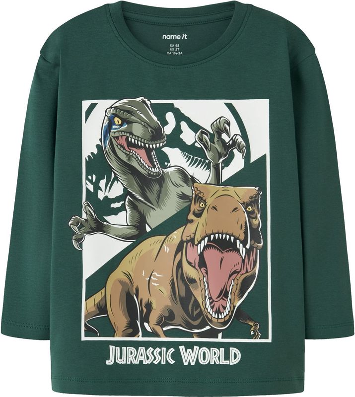 NAME IT Shirt 'NMMollo Jurassic'  camel / spar / kersrood / wit