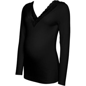 MAMALICIOUS - Shirt - Zwart - Lange Mouwen - Effen