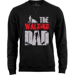 Cotton Prime Sweatshirt ' Walking Dad '  lichtgrijs / zwart / wit