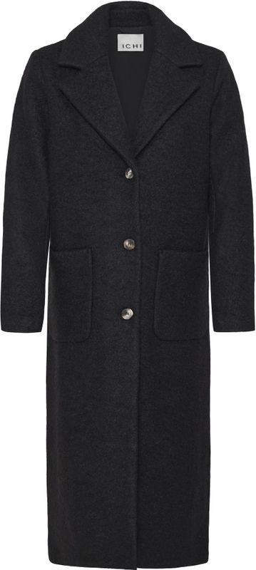 Ichi - Ihstipa JA6 - Teddy Coat - Zwart - Wolmix - Knoopsluiting