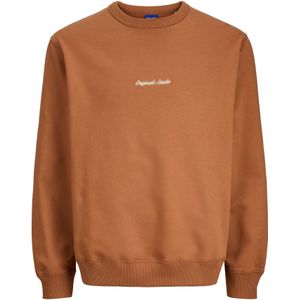 JACK & JONES Sweatshirt 'JORNorrebro'  karamel / wit