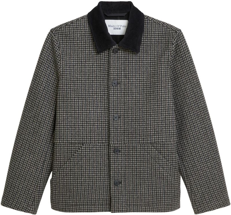 Marc O'Polo Denim - Overhemdjack - Wolmix - Regular Fit - Pied-de-poule