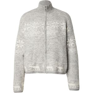 VERO MODA Gebreid vest 'VMSANTANORDIC'  lichtgrijs / wit