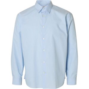 SELECTED Overhemd 'SLHBen'  lichtblauw / bruin / wit