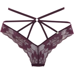 Aubergine String - Aansluitend - Katoenen Kruisje