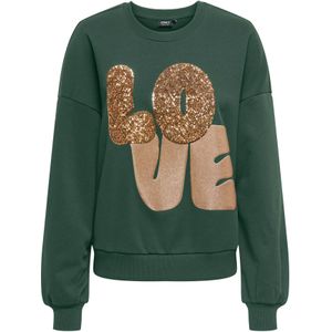ONLY Sweatshirt 'ONLLALLY'  goud / donkergroen