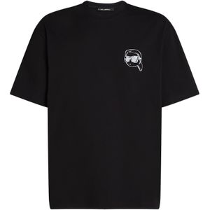 Karl Lagerfeld Shirt 'IKON'  zwart / wit