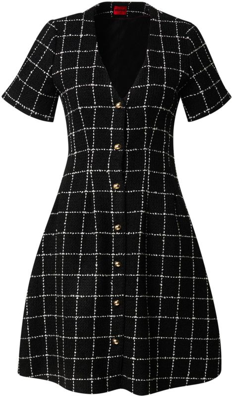 HUGO Jurk 'Kikla-1'  zwart / wit