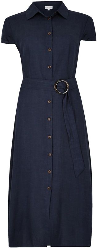 Apricot - Blousejurk - Marine - Effen - 3/4 Lengte - Losse Pasvorm